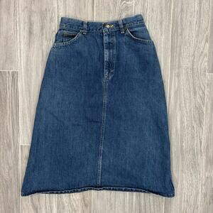 Vintage LL Bean Denim Skirt Gorpcore USA Made 80s Size 10 Runs Small